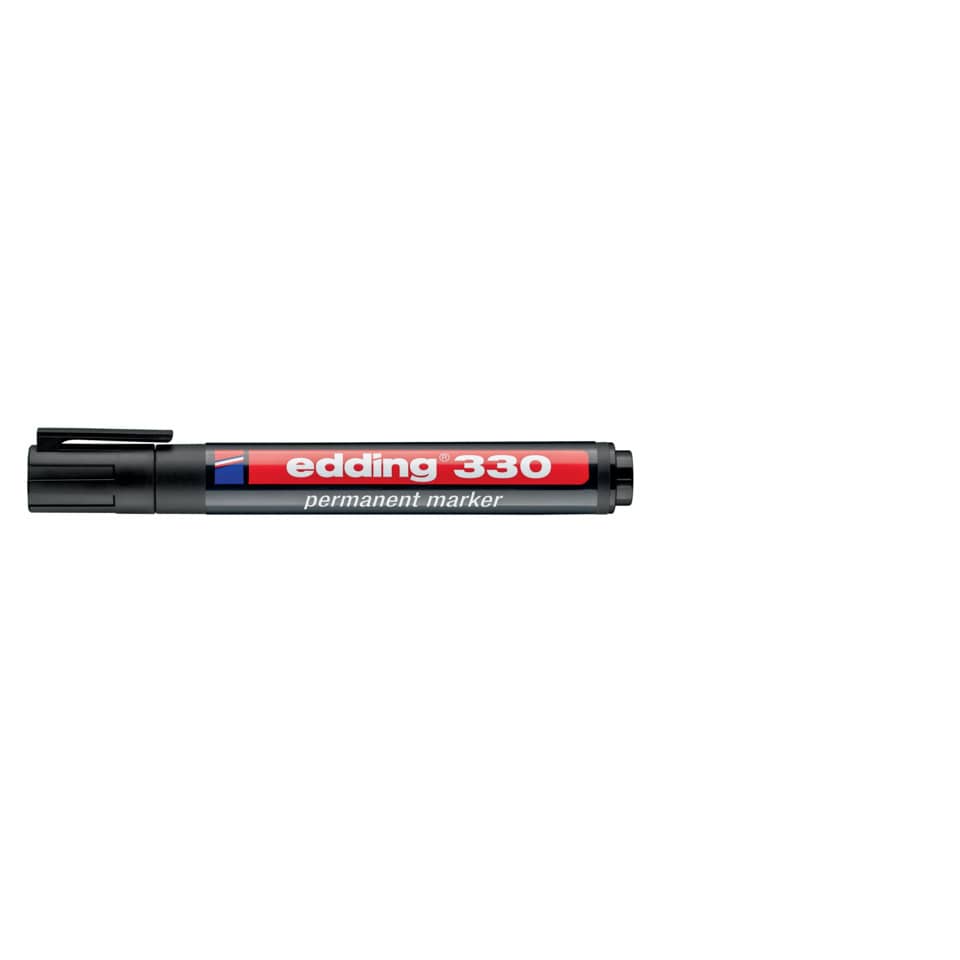 Marcatore permanente edding 330 punta scalpello 1-5 mm nero 4-330001