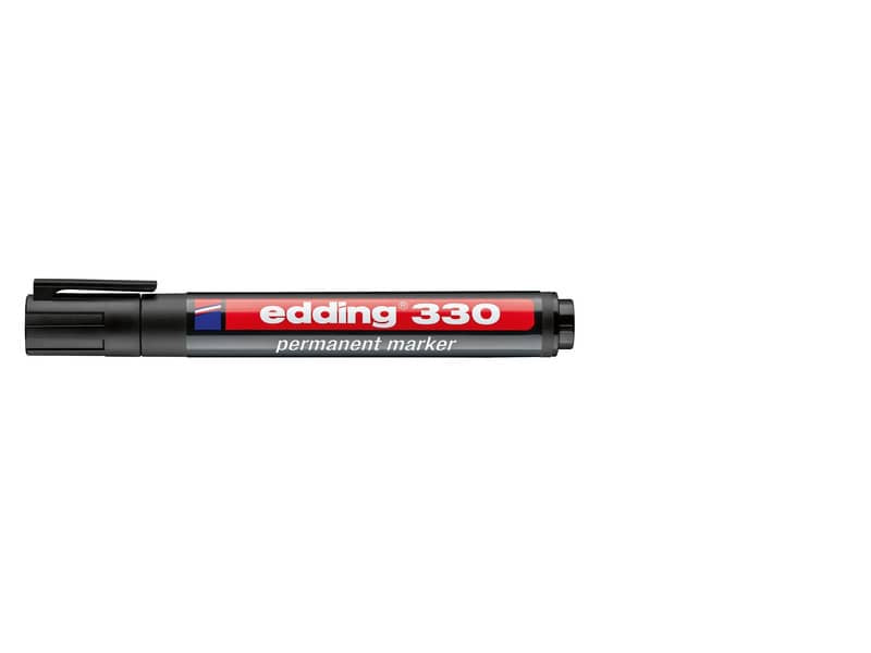 Marcatore permanente edding 330 punta scalpello 1-5 mm nero 4-330001