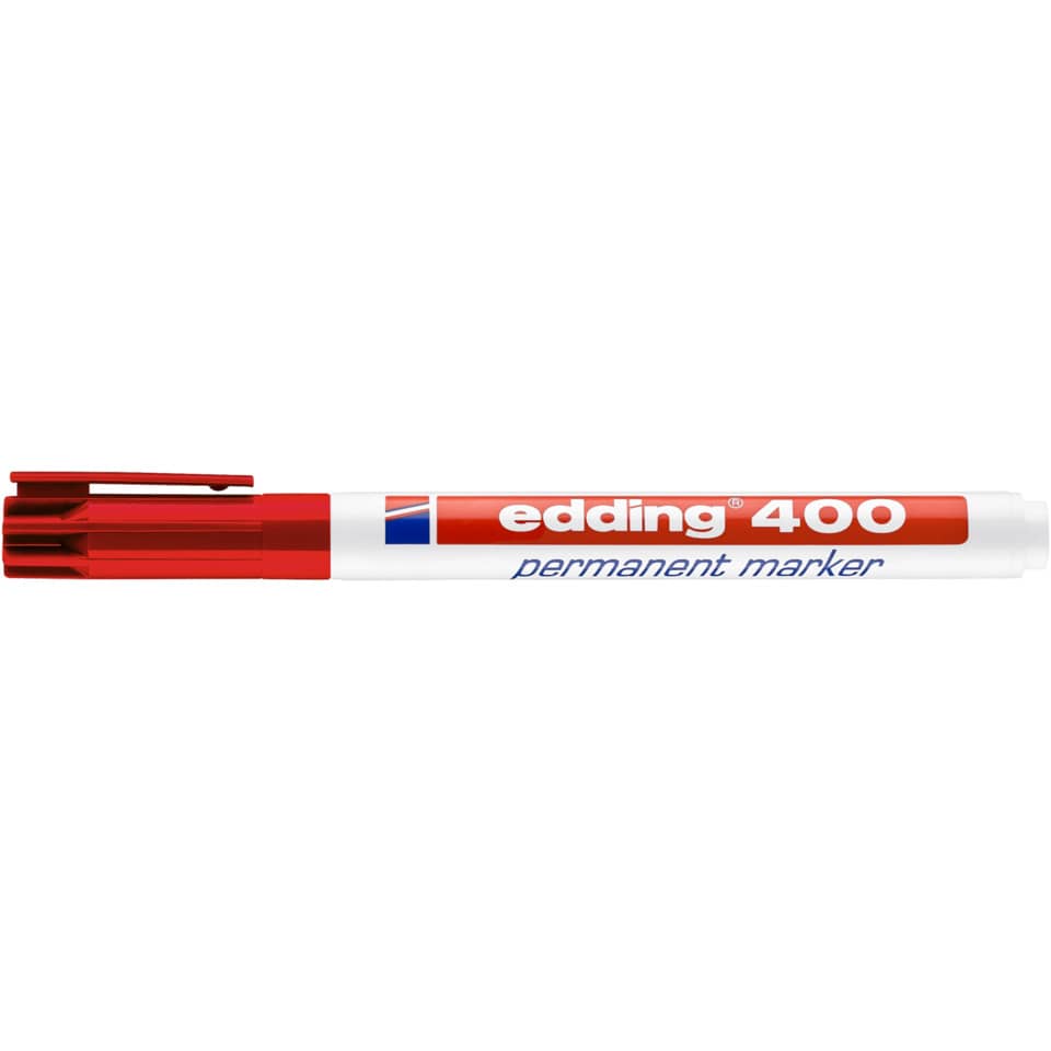 Marcatore permanente edding 400 punta conica 1 mm rosso 4-400002