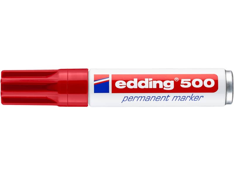 Marcatore permanente edding 500 punta scalpello 2-7 mm rosso 4-500002