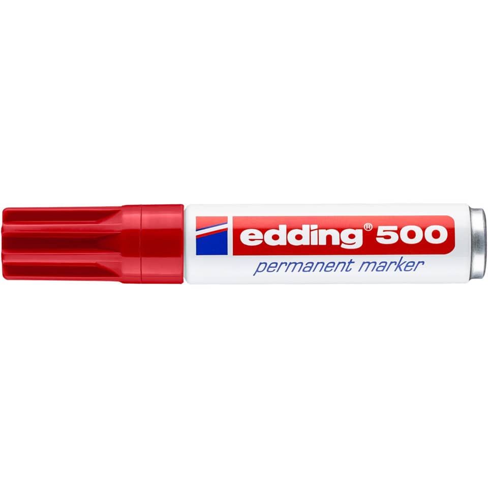 Marcatore permanente edding 500 punta scalpello 2-7 mm rosso 4-500002