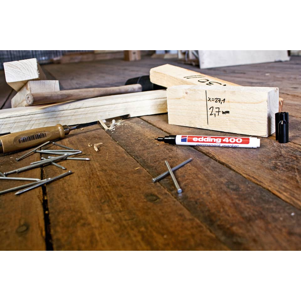 Marcatore permanente edding 400 punta conica 1 mm nero 4-400001