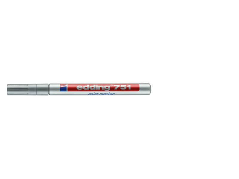 Marcatore a vernice edding 751 punta conica 1-2 mm argento 4-751054