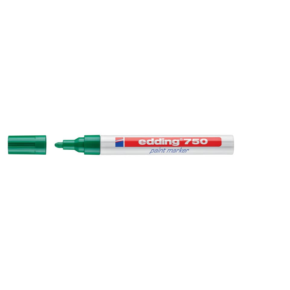 Marcatore a vernice edding 750 punta conica 2-4 mm verde 4-750004