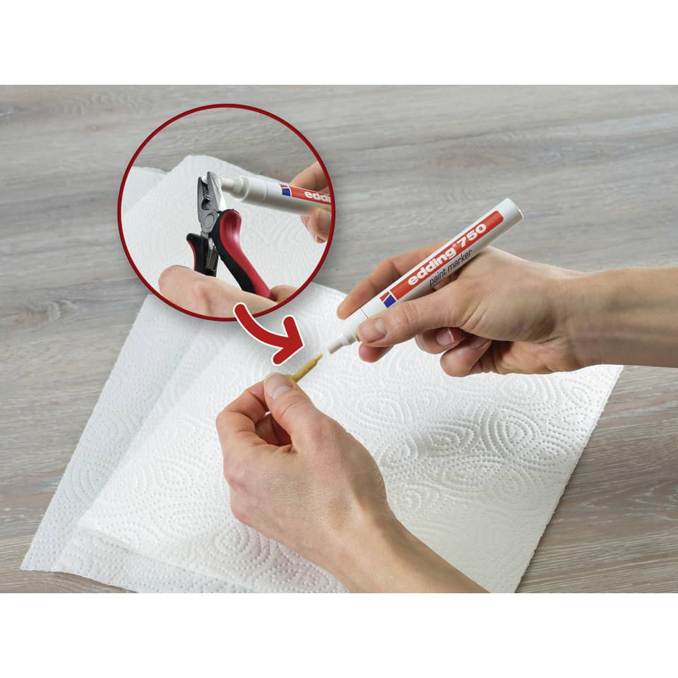 Marcatore a vernice edding 750 punta conica 2-4 mm bianco 4-750049