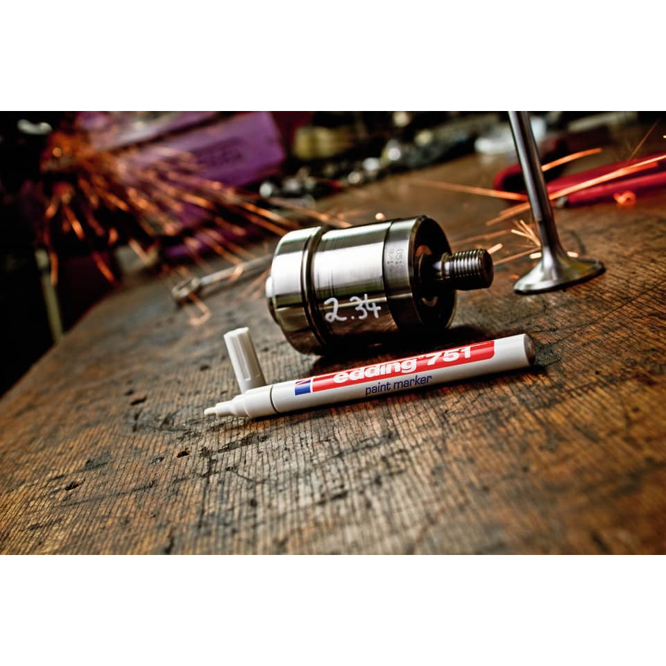 Marcatore a vernice edding 751 punta conica 1-2 mm rosso 4-751002