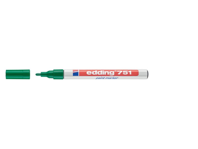Marcatore a vernice edding 751 punta conica 1-2 mm verde 4-751004