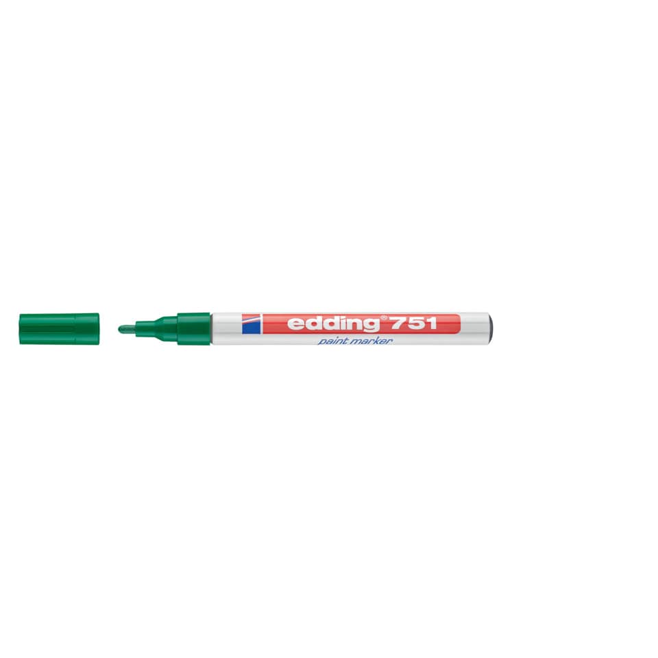 Marcatore a vernice edding 751 punta conica 1-2 mm verde 4-751004