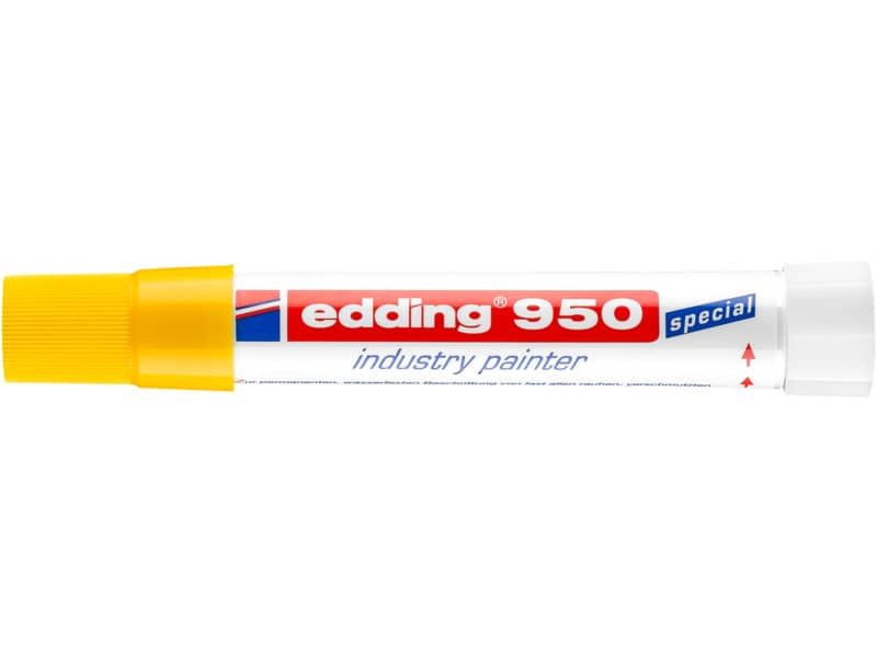 Marcatore a cera edding 950 punta conica 10 mm giallo 4-950005