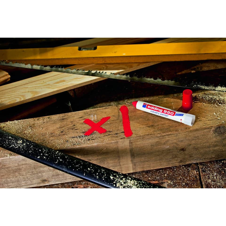 Marcatore a cera edding 950 punta conica 10 mm rosso 4-950002