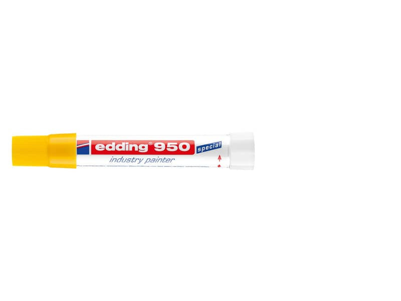 Marcatore a cera edding 950 punta conica 10 mm giallo 4-950005