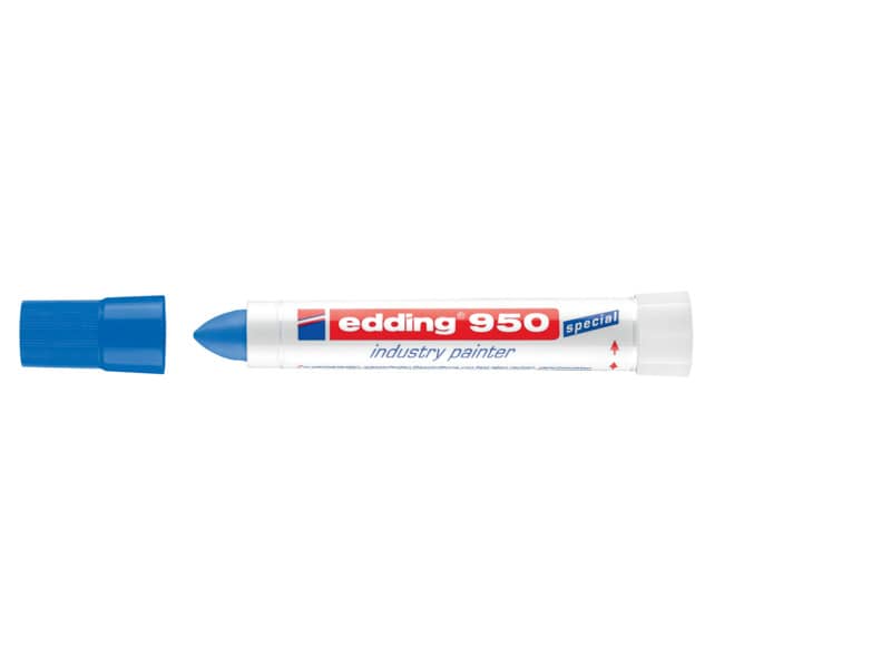 Marcatore a cera edding 950 punta conica 10 mm blu 4-950003