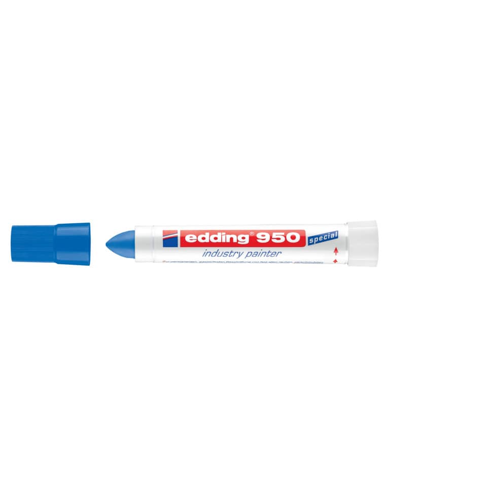 Marcatore a cera edding 950 punta conica 10 mm blu 4-950003