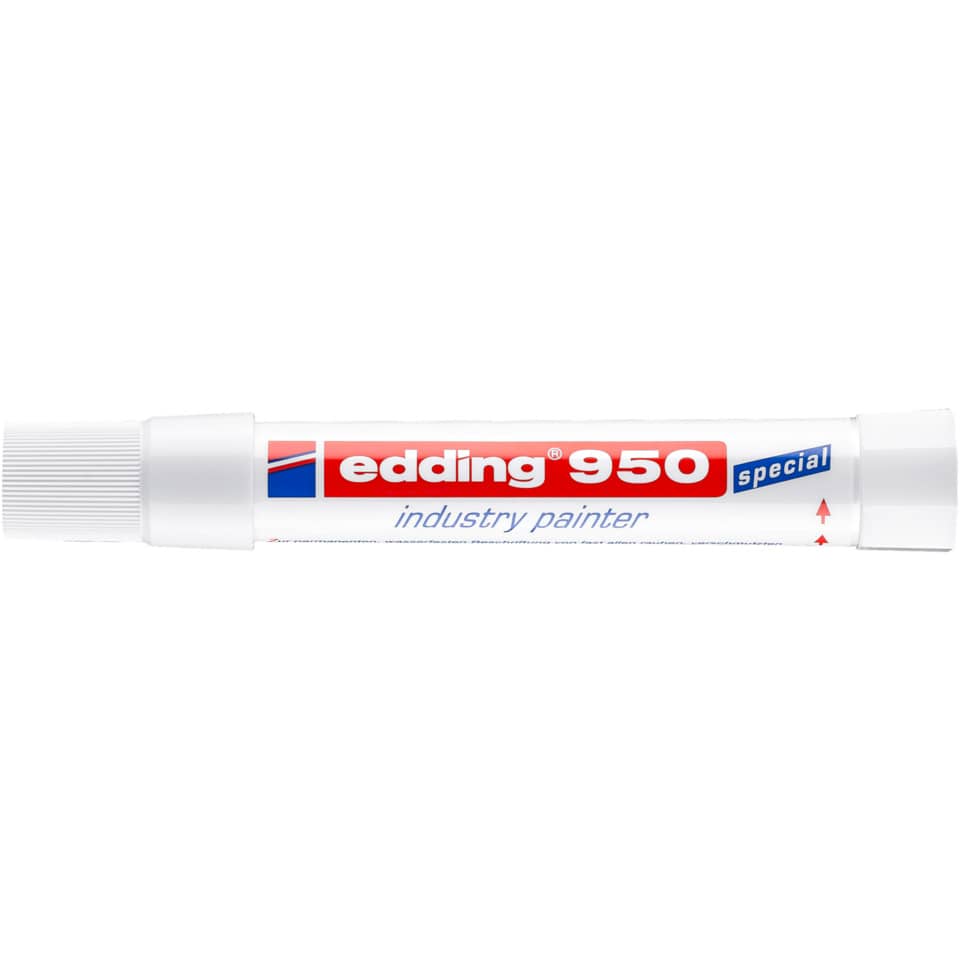 Marcatore a cera edding 950 punta conica 10 mm bianco 4-950049