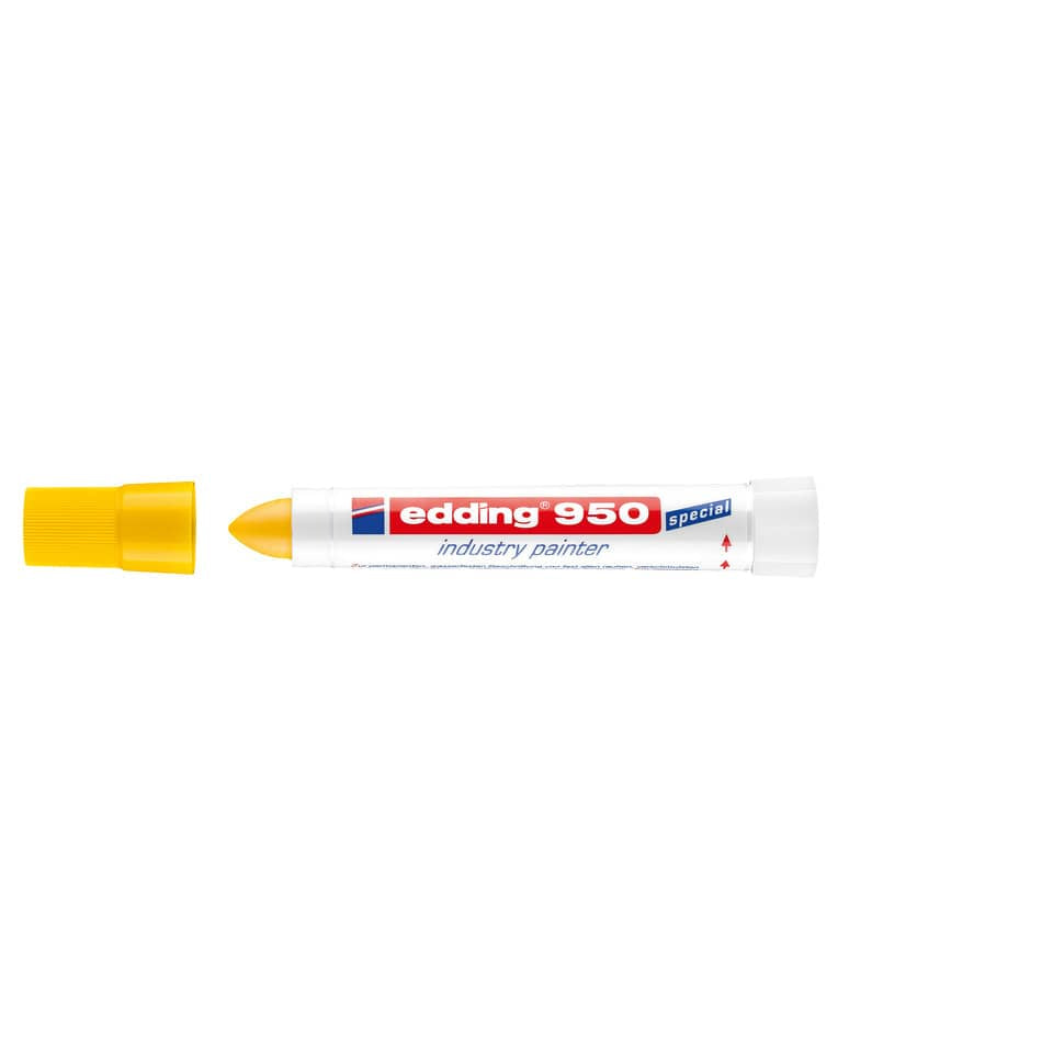 Marcatore a cera edding 950 punta conica 10 mm giallo 4-950005