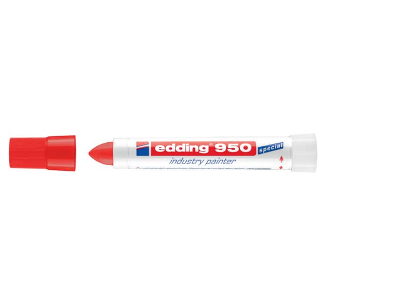 Marcatore a cera edding 950 punta conica 10 mm rosso 4-950002