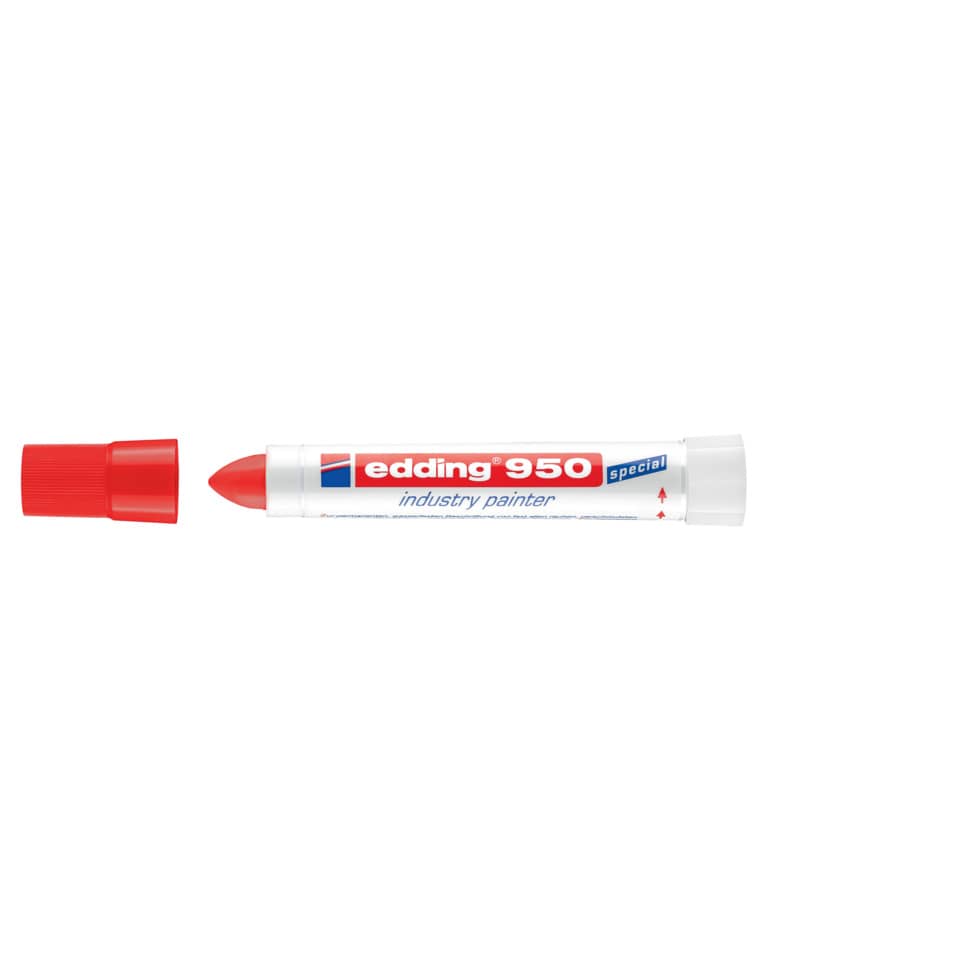 Marcatore a cera edding 950 punta conica 10 mm rosso 4-950002