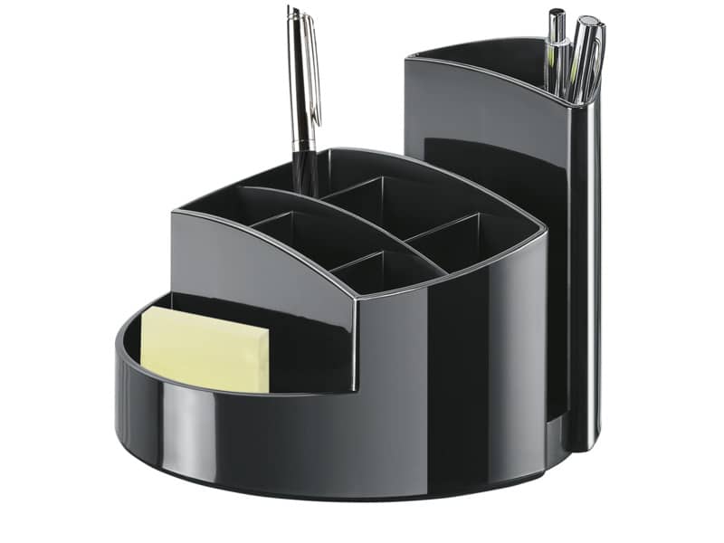 Portapenne RONDO HAN in polistirolo con 9 scomparti nero 14x14x10,9 cm 17460-13