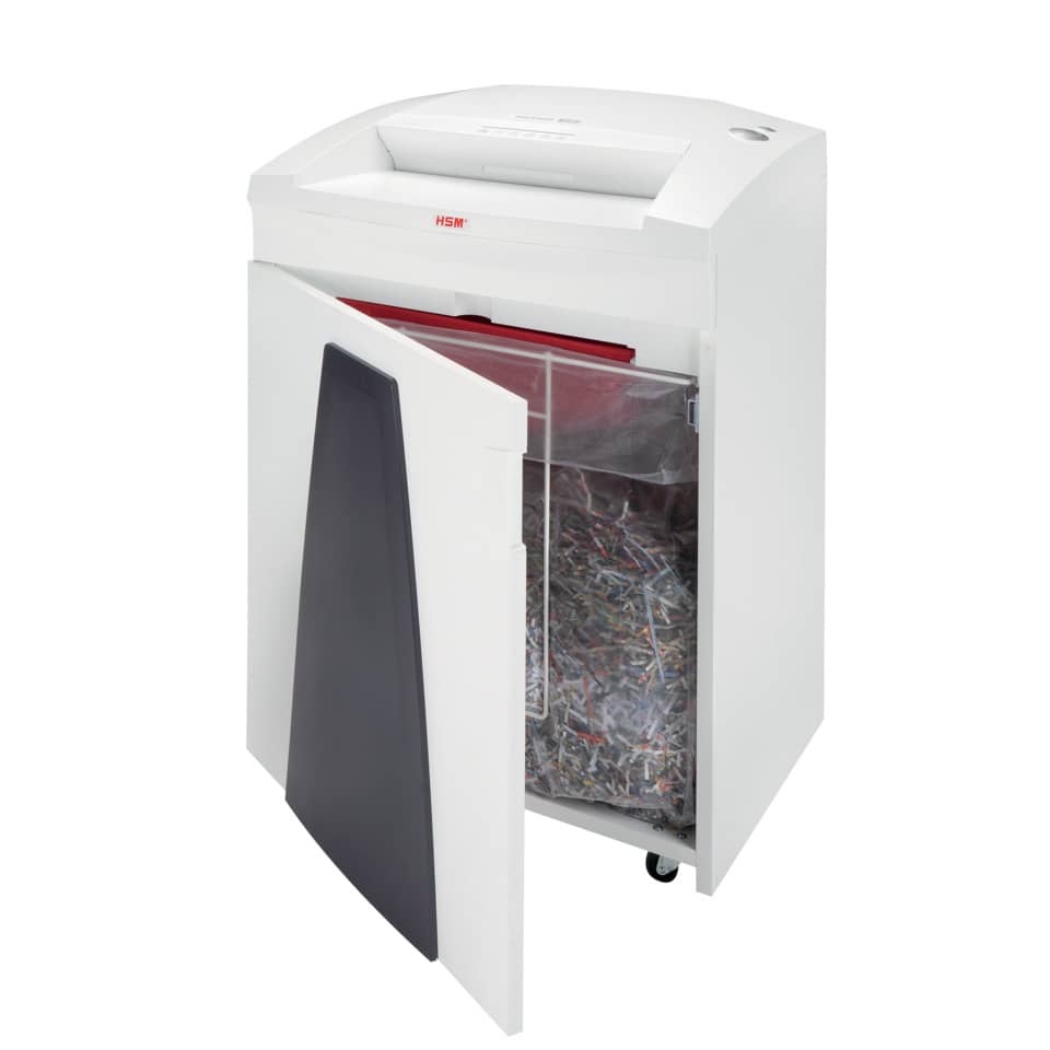 Distruggidocumenti uso moderato HSM SECURIO B35 - P-4 - 130 L - taglio a frammenti 4,5x30 mm - bianco - 1923111
