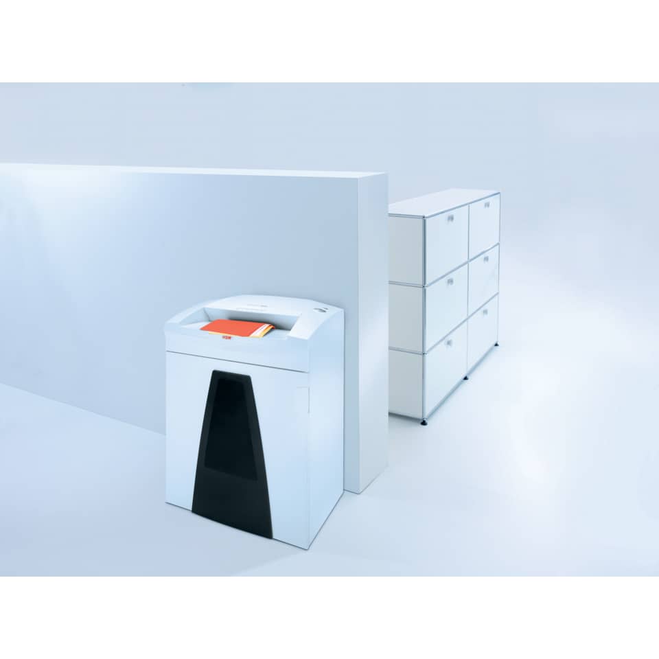 Distruggidocumenti uso moderato HSM SECURIO B35 - P-4 - 130 L - taglio a frammenti 4,5x30 mm - bianco - 1923111