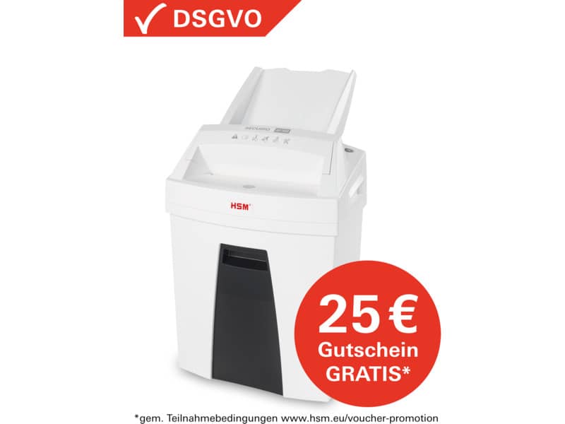 Distruggidocumenti uso frequente per alti volumi HSM SECURIO AF100 P-4 25 L taglio frammenti 4x25 mm bianco 2063111