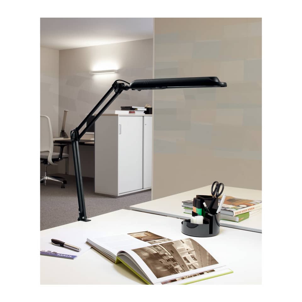 Lampada da scrivania MAUL a risparmio energetico MAULaltantic con morsetto metallo nero G23 11 W - 8213590