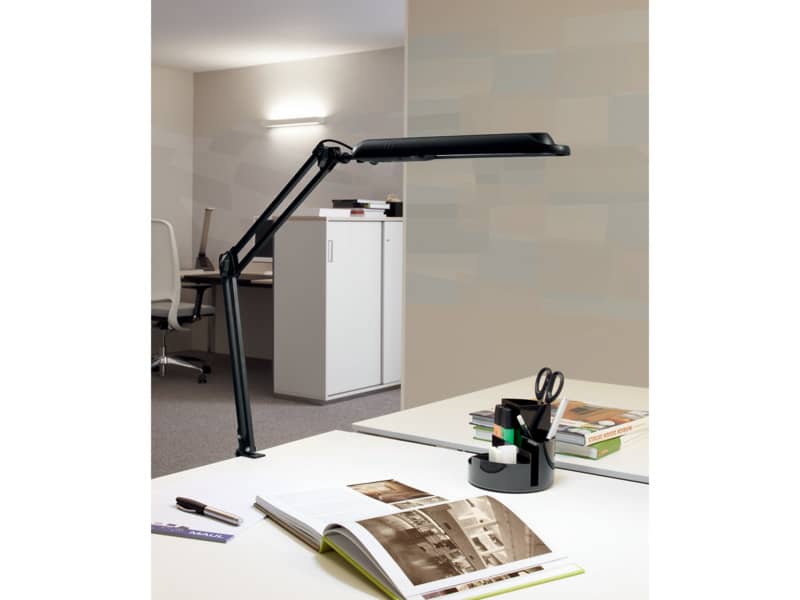 Lampada da scrivania MAUL a risparmio energetico MAULaltantic con morsetto metallo nero G23 11 W - 8213590