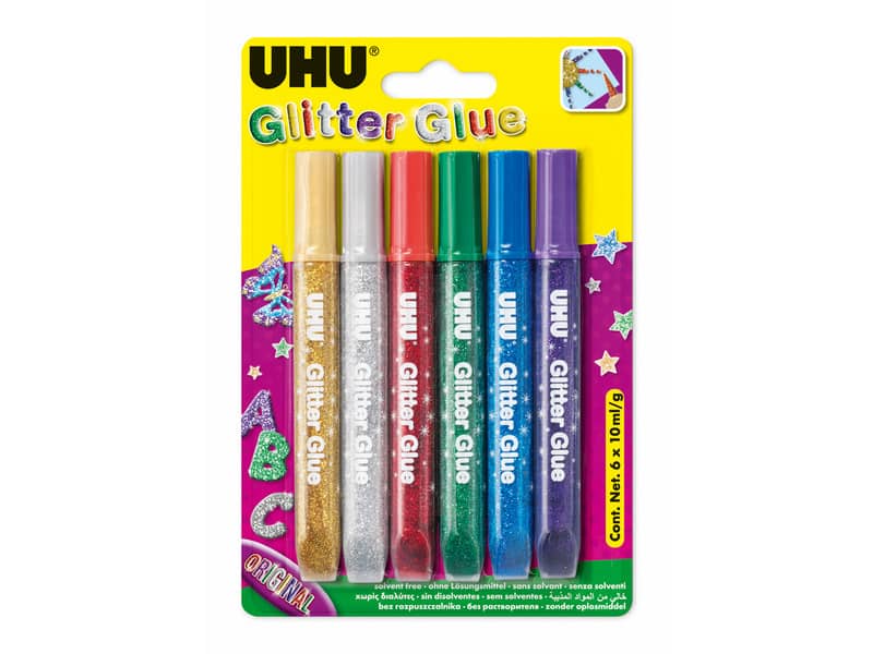 Colla Glitter Uhu Original colori assortiti 6x10 ml - D1640