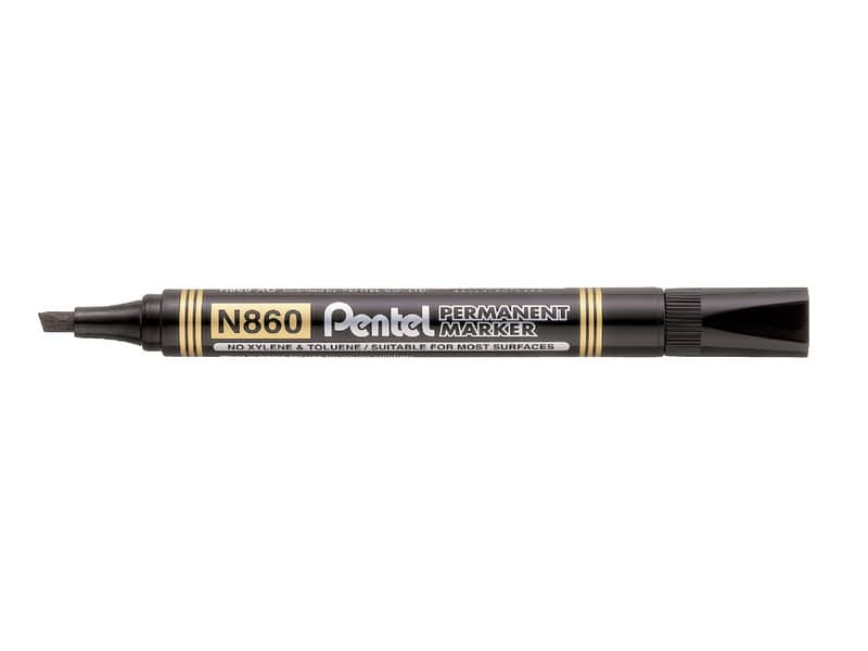 Marcatore permanente Pentel N860 punta a scalpello 4.5 mm nero N860-AE