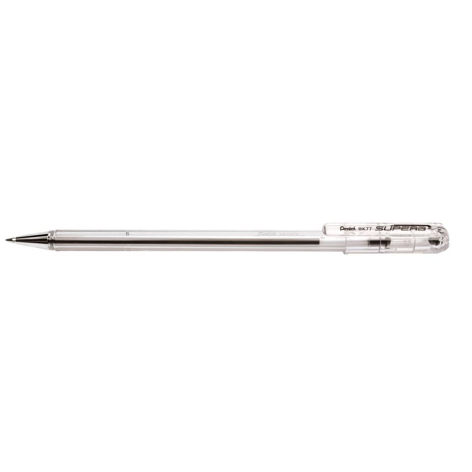 Penna a sfera con cappuccio Pentel Superb 0,7 mm nero BK77-A
