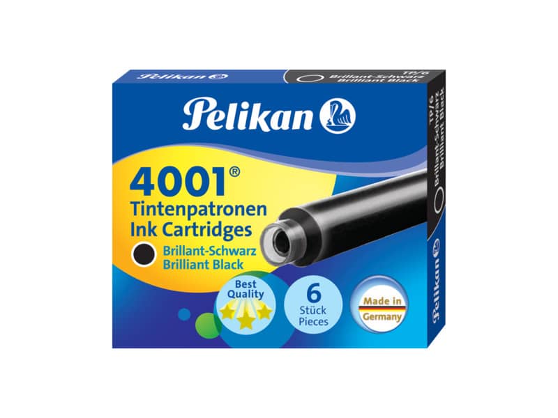 Cartuccia per stilografica Pelikan TP/6 nero brillante astuccio da 6 - 301218