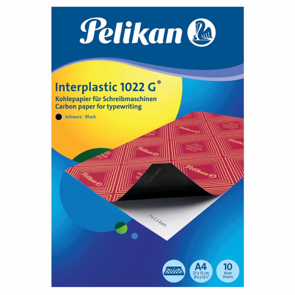 Carta carbone Pelikan Interplastic 1022G nero confezione 10 fogli - 401026