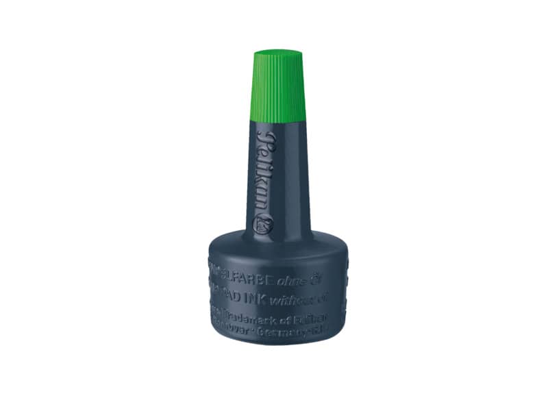 Inchiostro per timbri senza olio Pelikan flacone 28 ml verde 351239