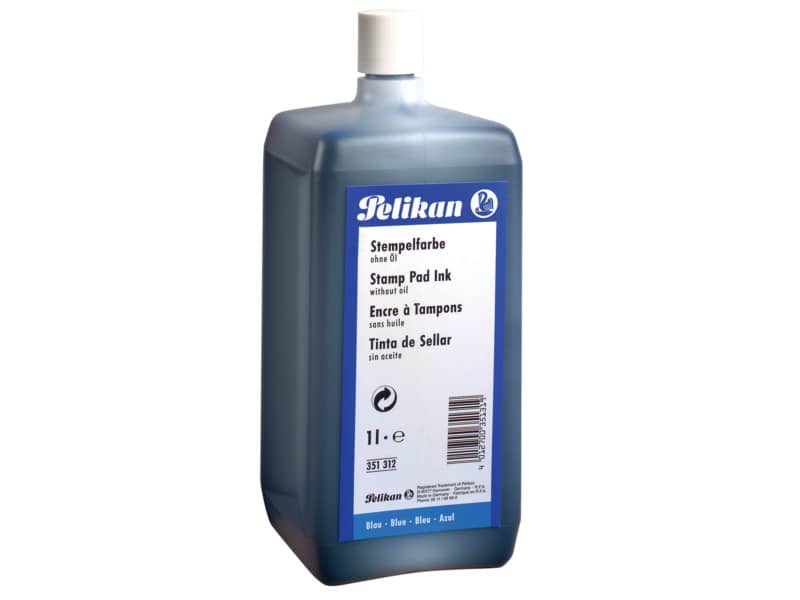 Inchiostro per timbri senza olio Pelikan bottiglia 1 litro blu 351312