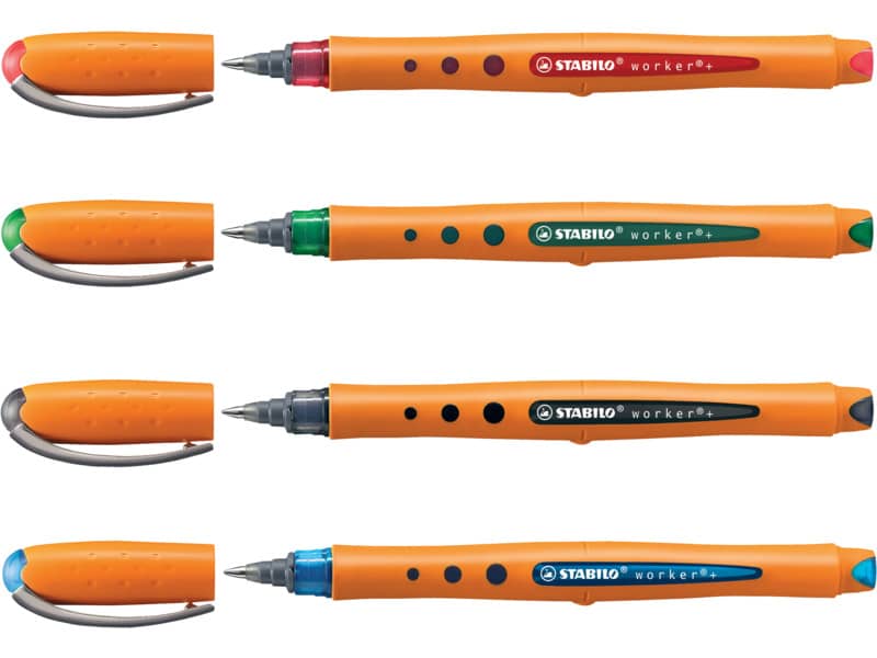 Roller Stabilo Worker 0,5 mm assortiti  confezione da 4 - 2018/4