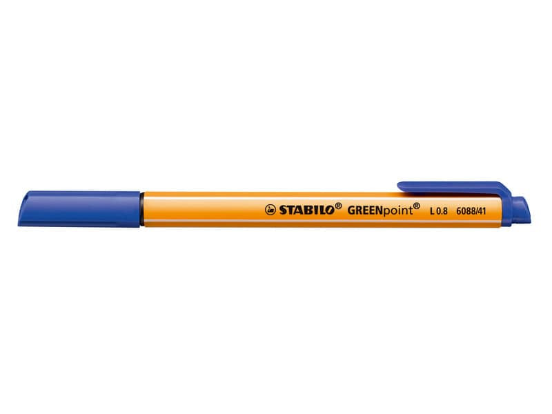 Penna con punta in fibra Stabilo GREENpoint 0,8 mm blu 6088/41