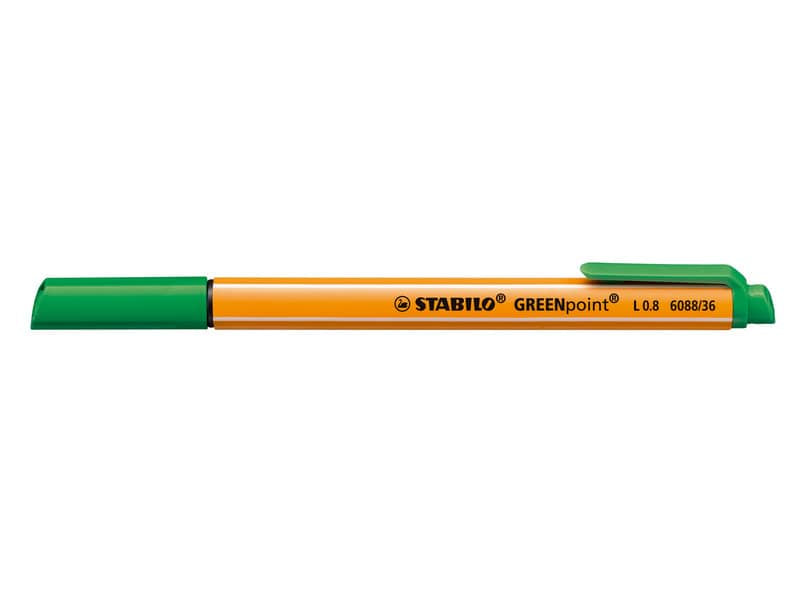 Penna con punta in fibra Stabilo GREENpoint 0,8 mm verde 6088/36