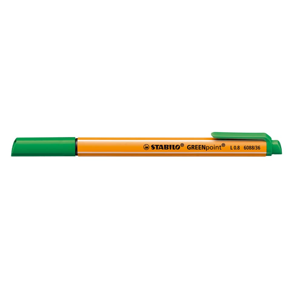 Penna con punta in fibra Stabilo GREENpoint 0,8 mm verde 6088/36