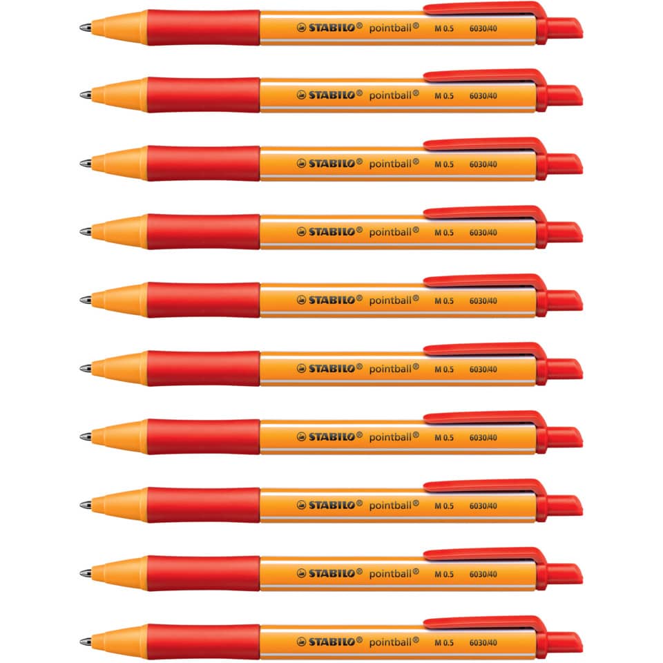 Penna a sfera a scatto Stabilo Pointball  0,5 mm rosso 6030/40