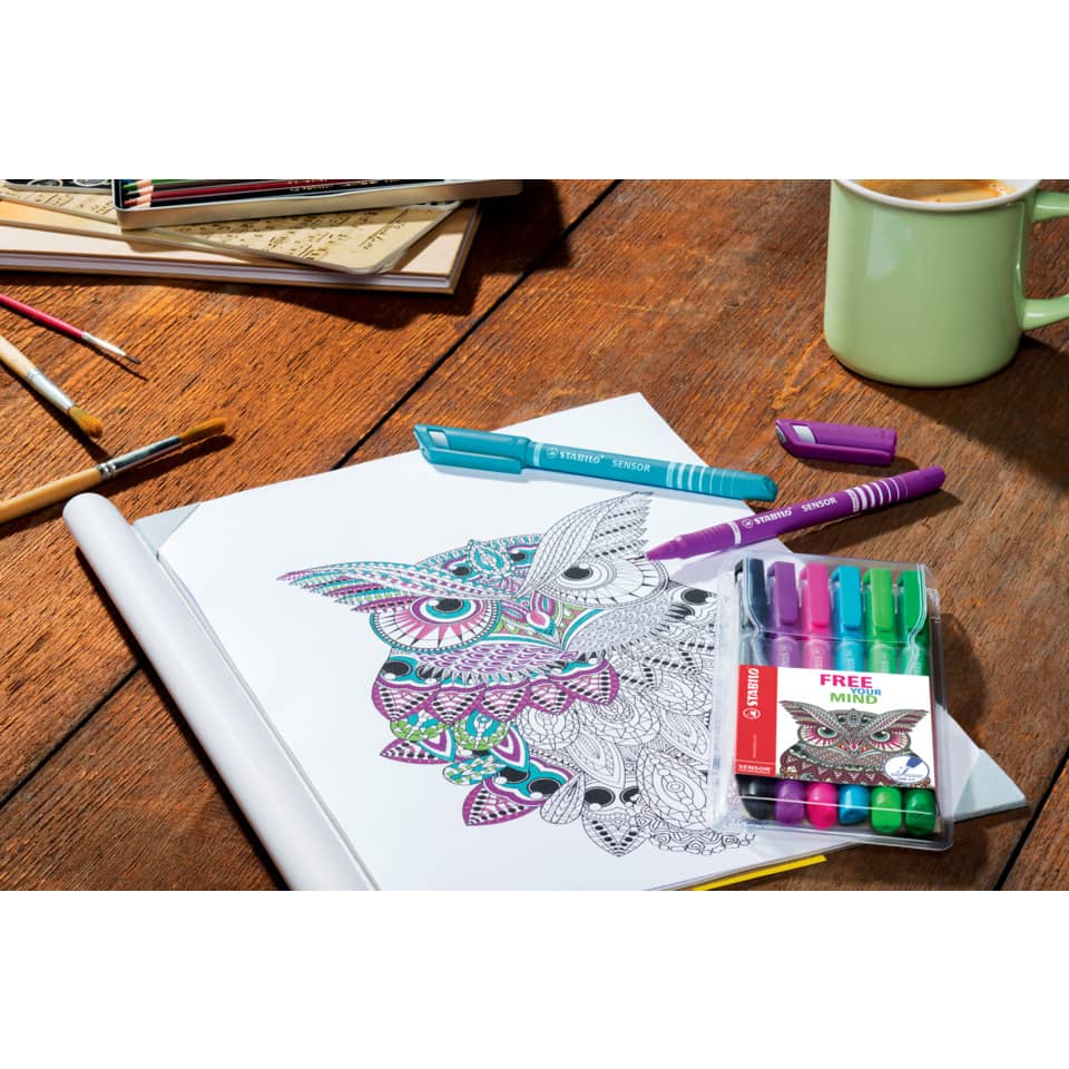 Fineliner Stabilo Sensor 0,3 mm assortiti confezione da 6 - 189/6-01