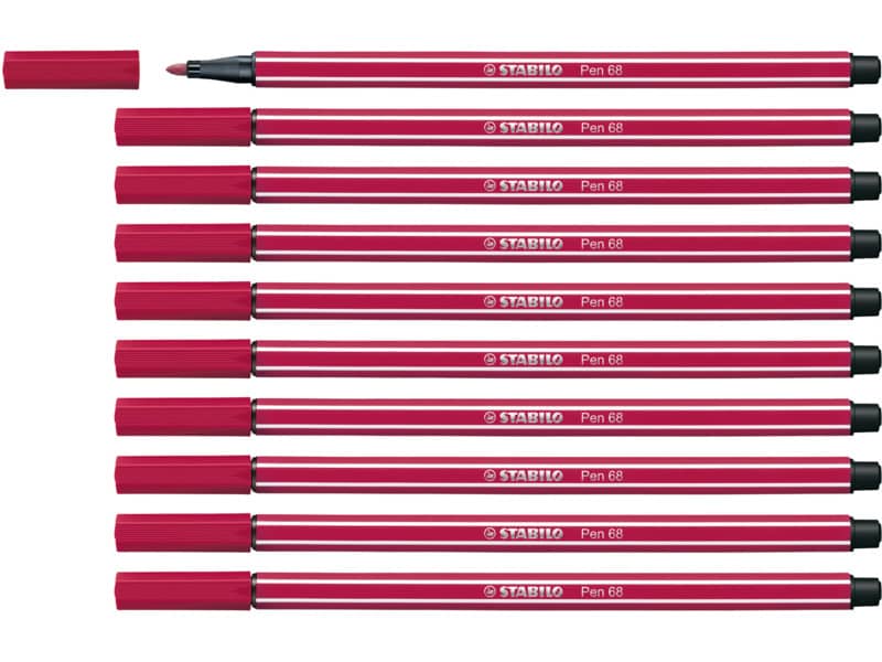 Pennarello Stabilo Pen 68 1 mm  rosso scuro - 68/50