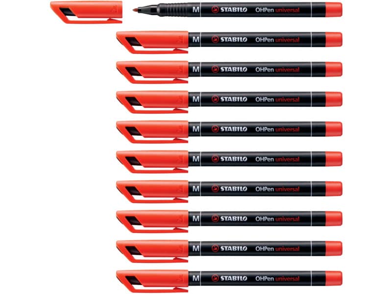 Penna Stabilo OHPen universal Medio (M) 1 mm rosso 843/40