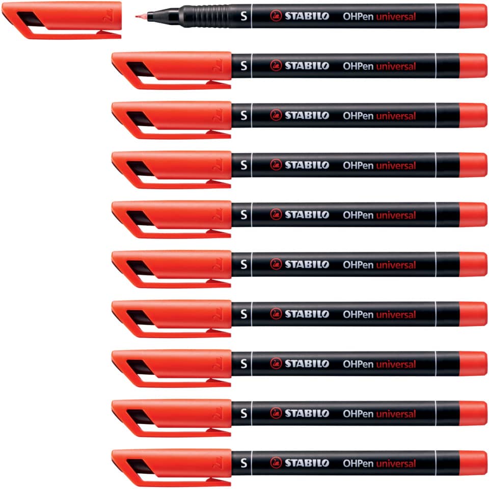 Penna Stabilo OHPen universal Superfine (S) 0,4 mm rosso 841/40