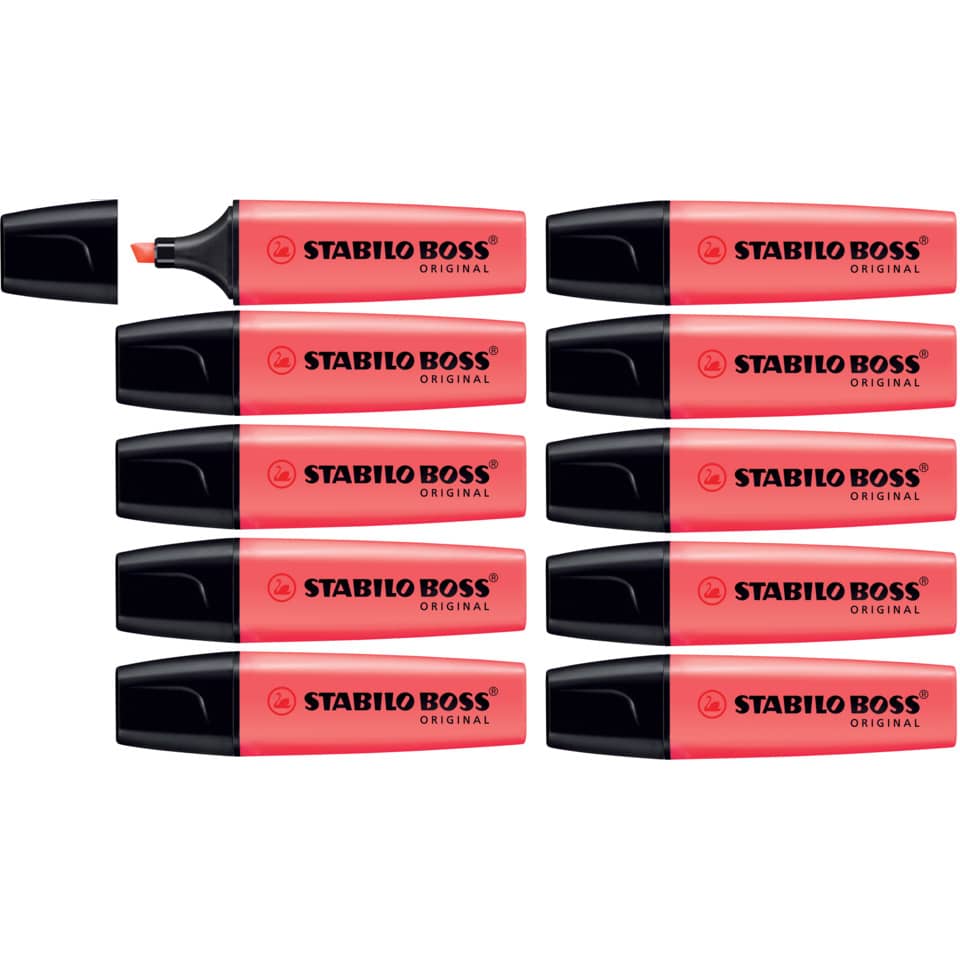 Evidenziatore Stabilo Boss Original 2-5 mm rosso 70/40