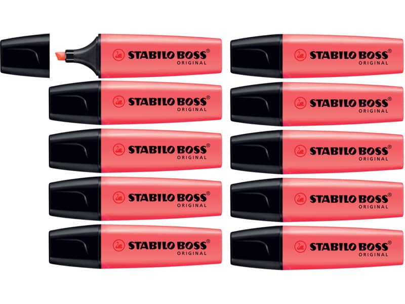 Evidenziatore Stabilo Boss Original 2-5 mm rosso 70/40