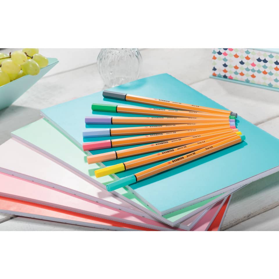 Fineliner Stabilo Point 88 0,4 mm assortiti in colori pastello astuccio da 8 - 88/8-01