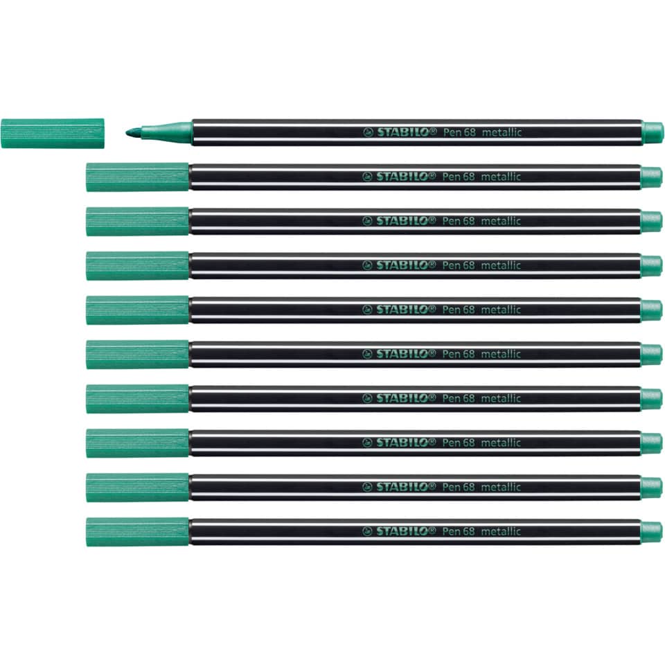 Pennarelli Stabilo Pen 68 metallic 1 mm  verde metallizzato - 68/836