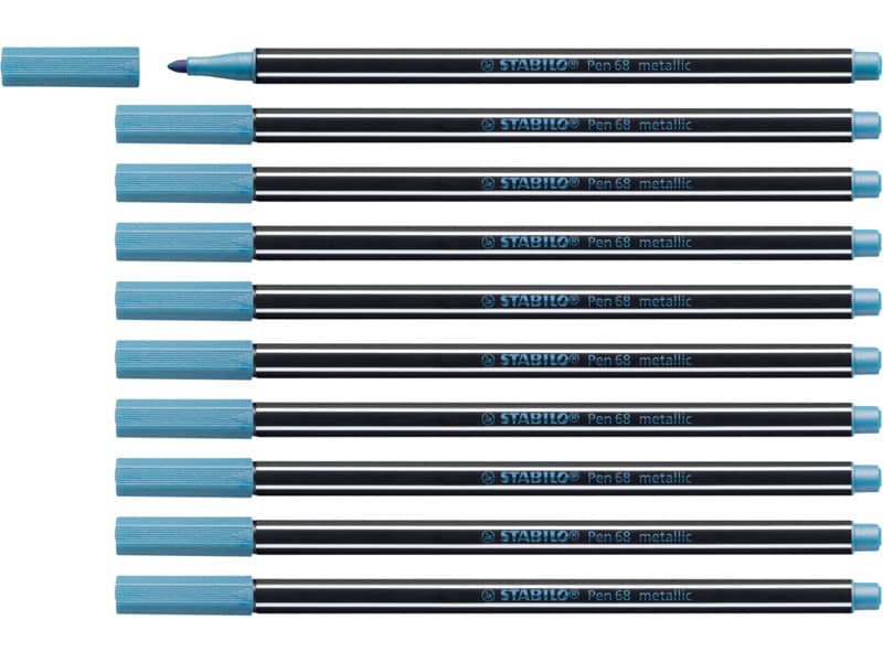 Pennarelli Stabilo Pen 68 metallic 1 mm  blu metallizzato - 68/841