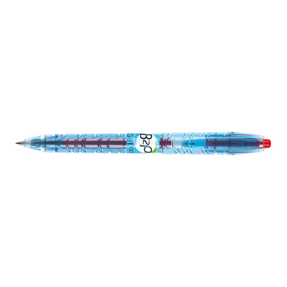 Penna roller gel a scatto Pilot B2P Begreen punta media 0,7 mm rosso 040182