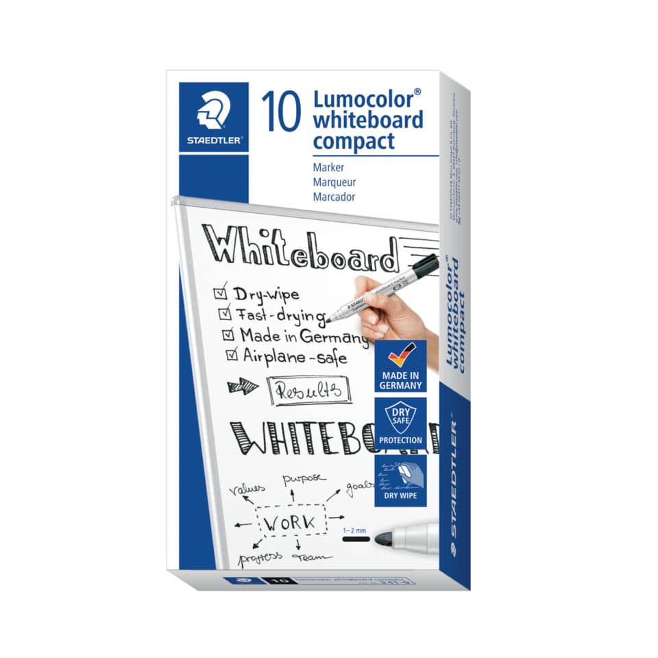 Marcatore per lavagne bianche Staedtler Lumocolor whiteboard compact 341 1-2 mm nero - 341-9